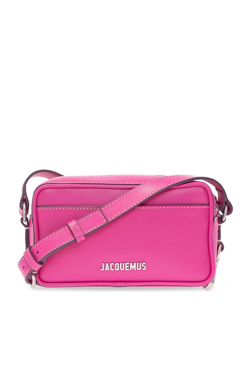 Pre-owned Pink Leather Floral Applique Pochette Bag