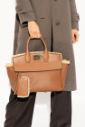FERRAGAMO BROWN ‘The Studio’ shopper bag