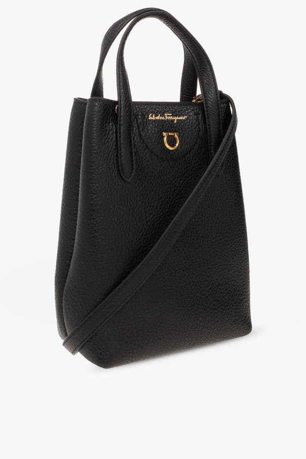 Ferragamo, Travel mini black tote bag