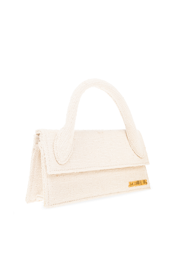 Jacquemus Le Chiquito Moyen Linen Top Handle Bag in White