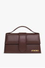 leather curved-top shoulder drawstring bag