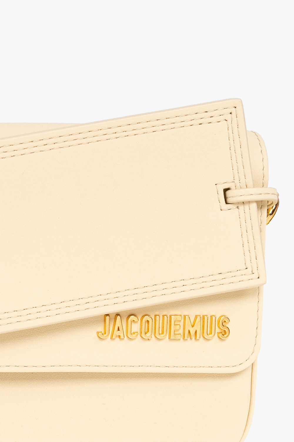Jacquemus Logo Plaque Lanyard Cardholder Yellow in Leather with Silver-tone  - US
