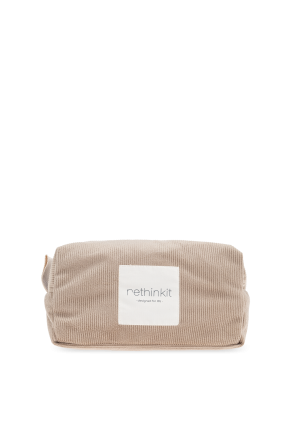 Double-sided cosmetic bag with logo