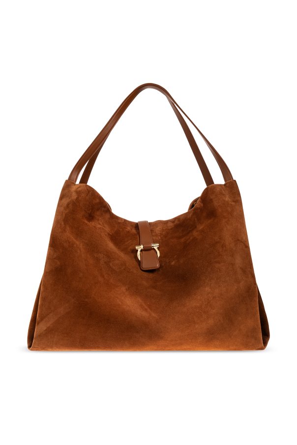 FERRAGAMO Suede shopper bag