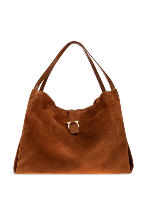 Suede shopper bag