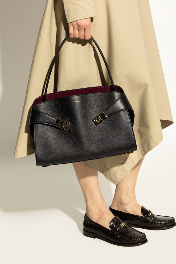 FERRAGAMO Skórzana torba na ramię