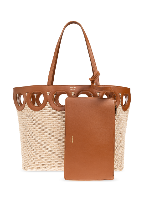 FERRAGAMO Torba `Gancio Medium` typu `shopper`