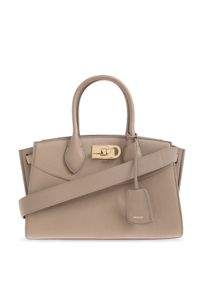 Leather bag with logo