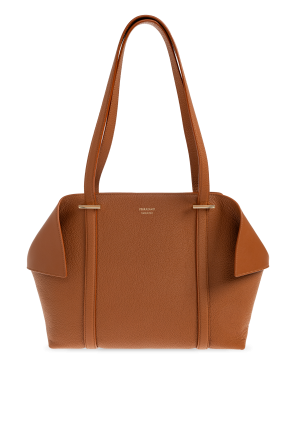 Leather bag with logo