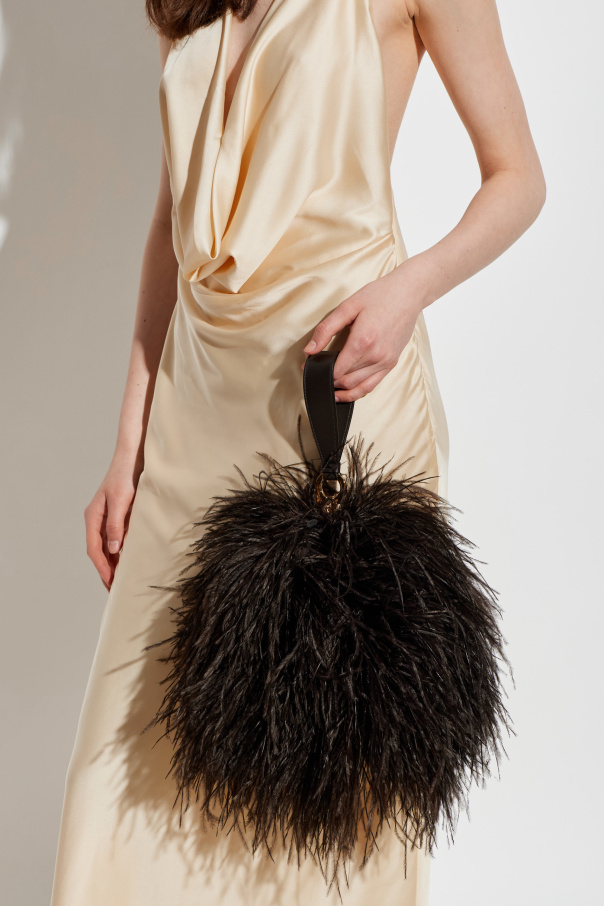 FERRAGAMO Bolso con plumas de avestruz