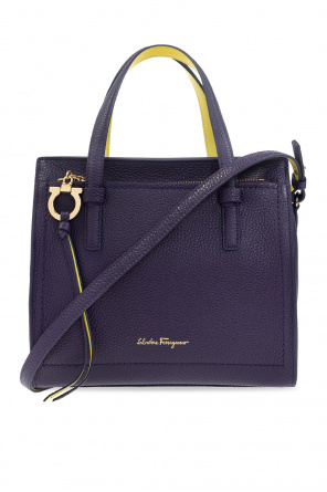 Bolso de mano salvatore bluette Ferragamo en lona denim y cuero blanco od salvatore bluette Ferragamo