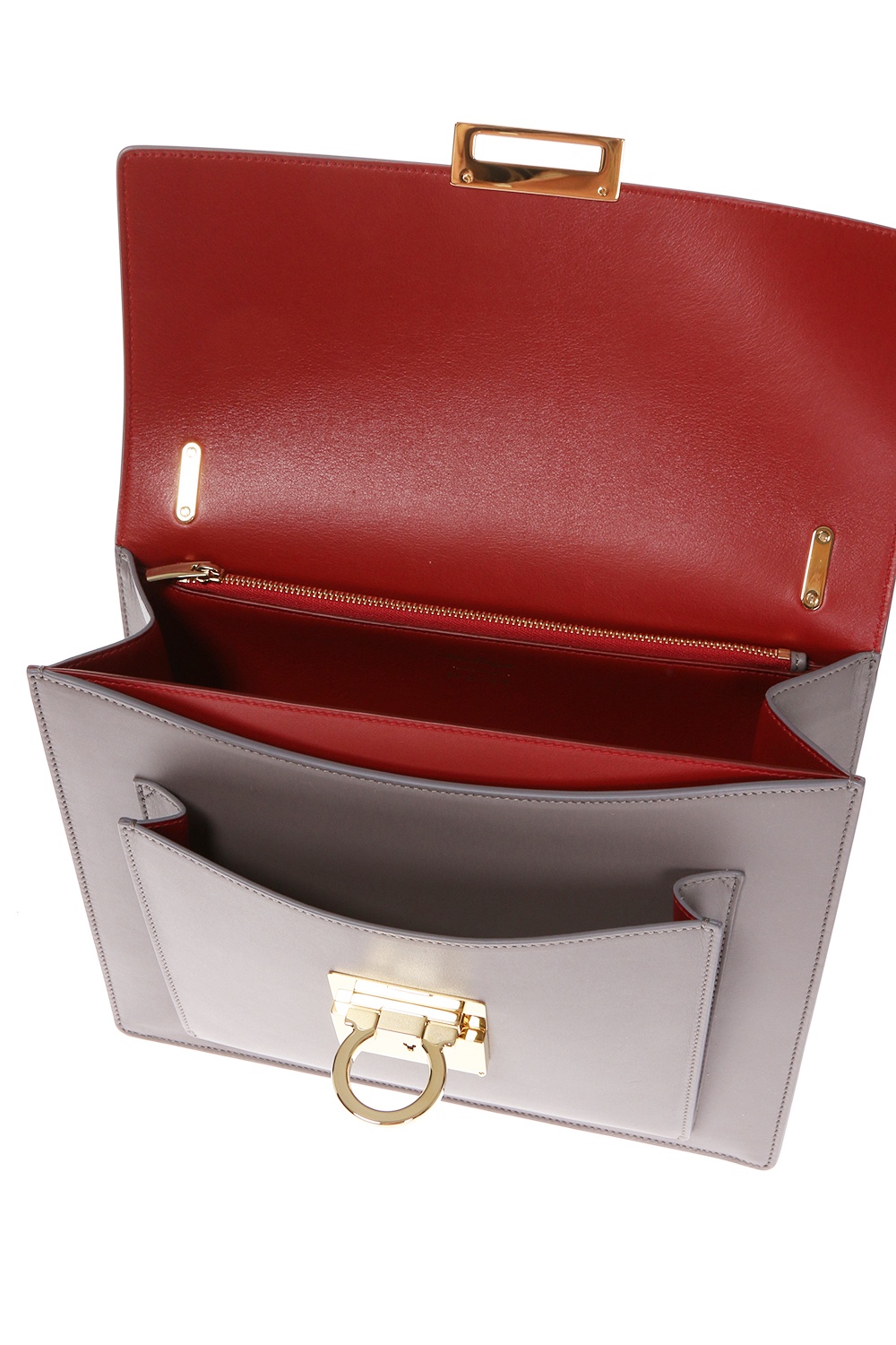 Salvatore Ferragamo Red Calfskin Leather Marisol Crossbody Bag - Yoogi's  Closet