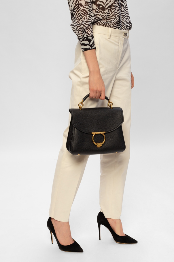 Margot Medium Leather Shoulder Bag in Black - Ferragamo