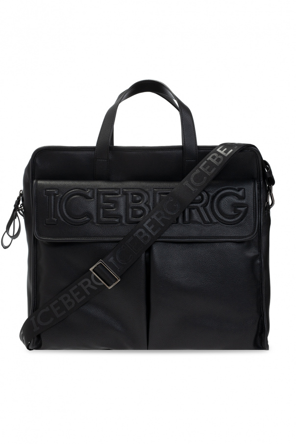Iceberg faux-leather band messenger bag