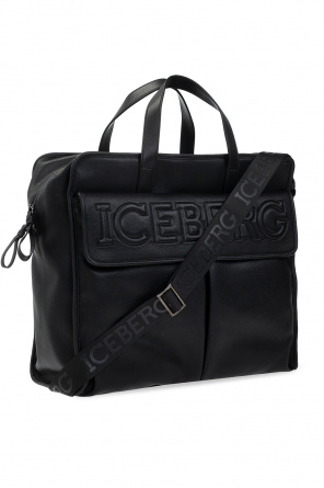 Iceberg Hyde Park Damier Ebene Shoulder Bag Brown