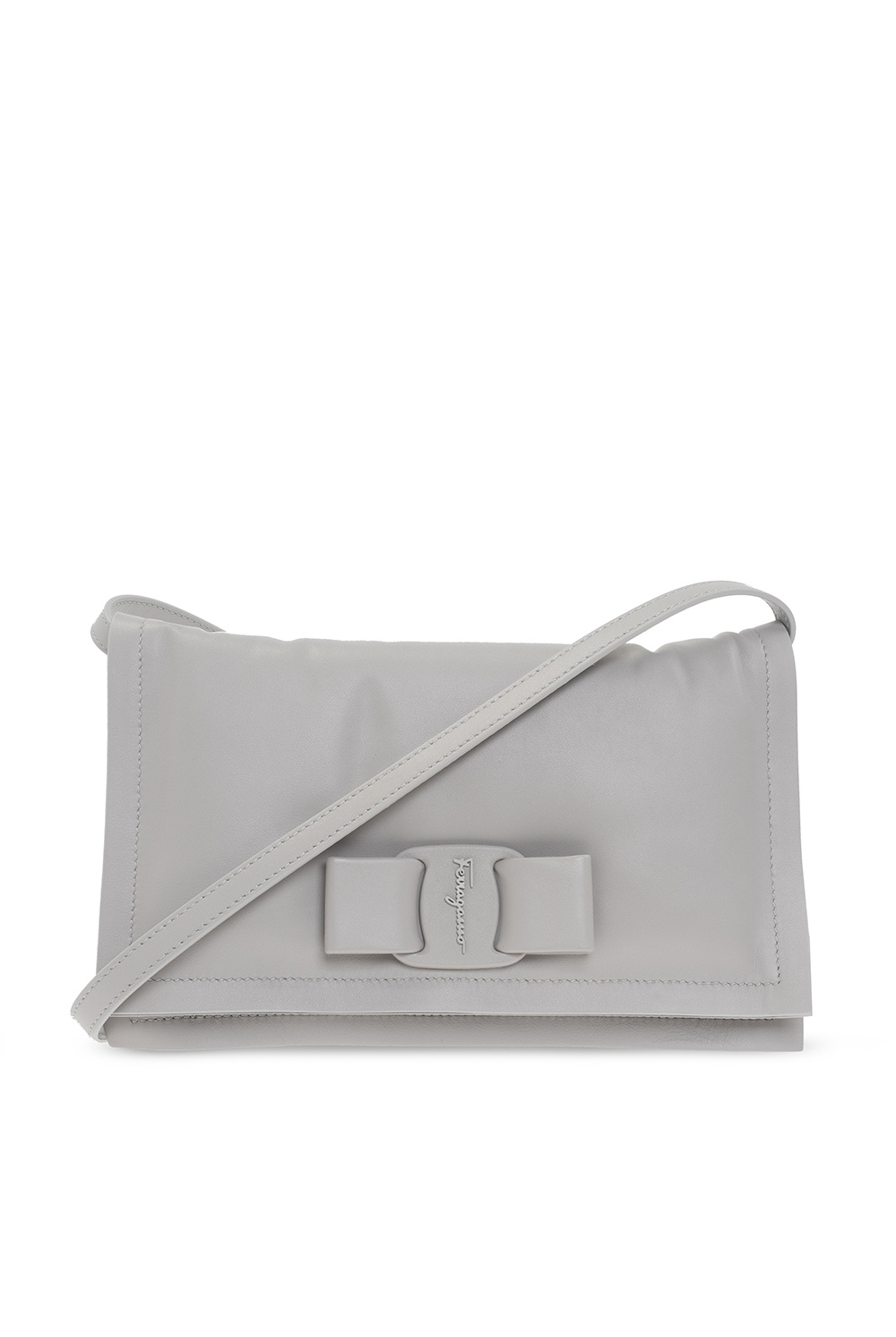 Salvatore Ferragamo Viva Puffy Calfskin Leather Shoulder Bag In White