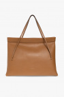 logo-lettering faux-leather tote