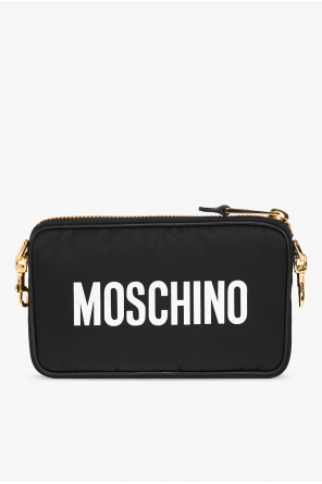 Moschino Philipp Plein logo plaque sling bag Black