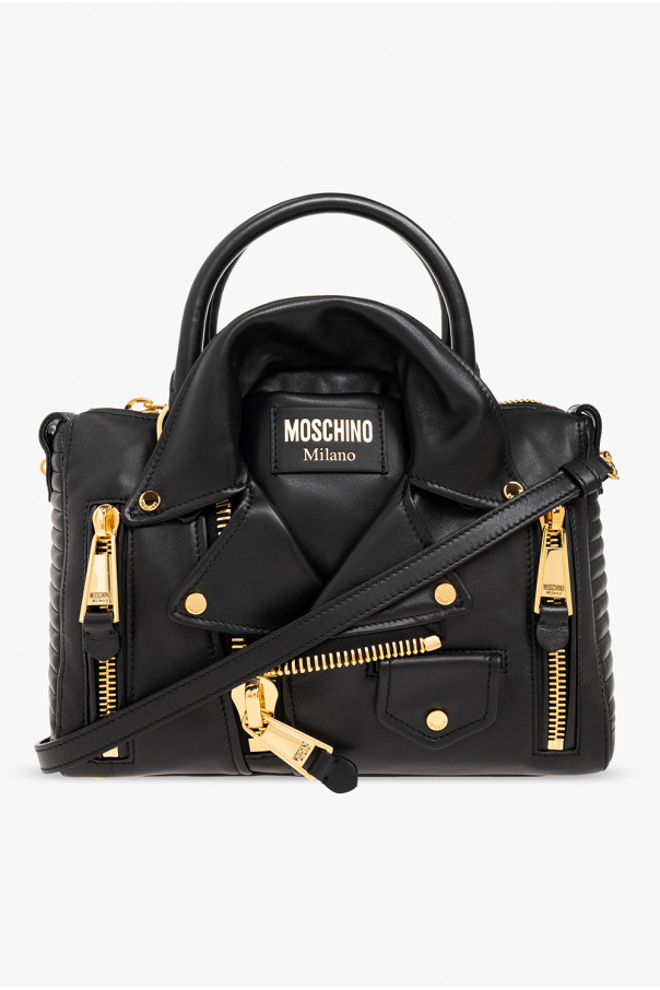 Moschino ‘Biker’ leather shoulder bag