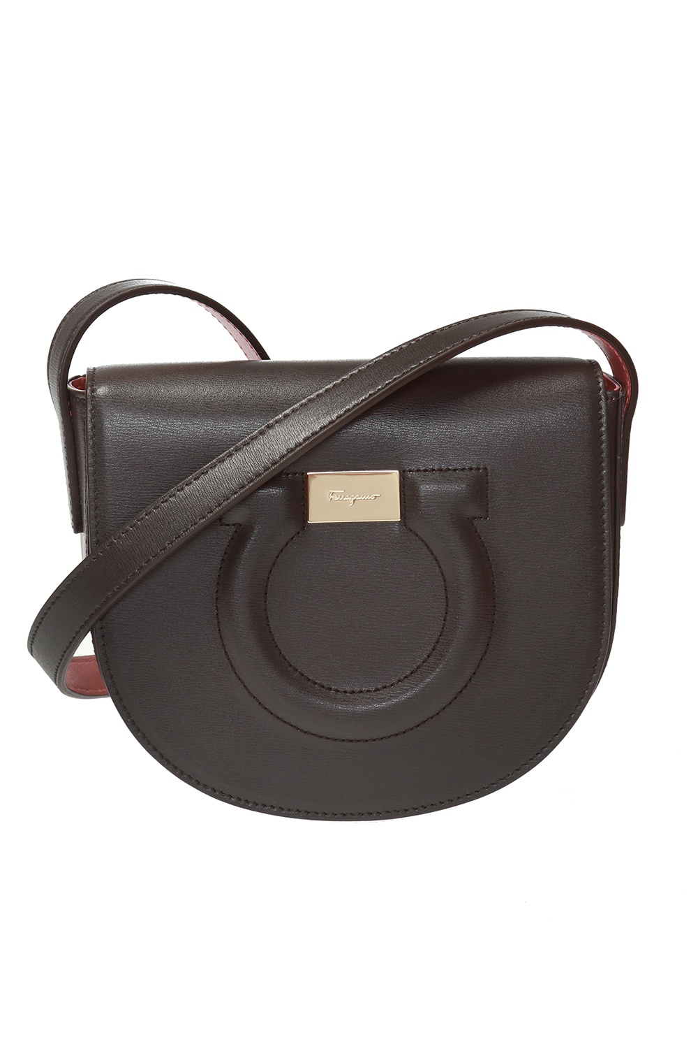 salvatore ferragamo city leather saddle crossbody