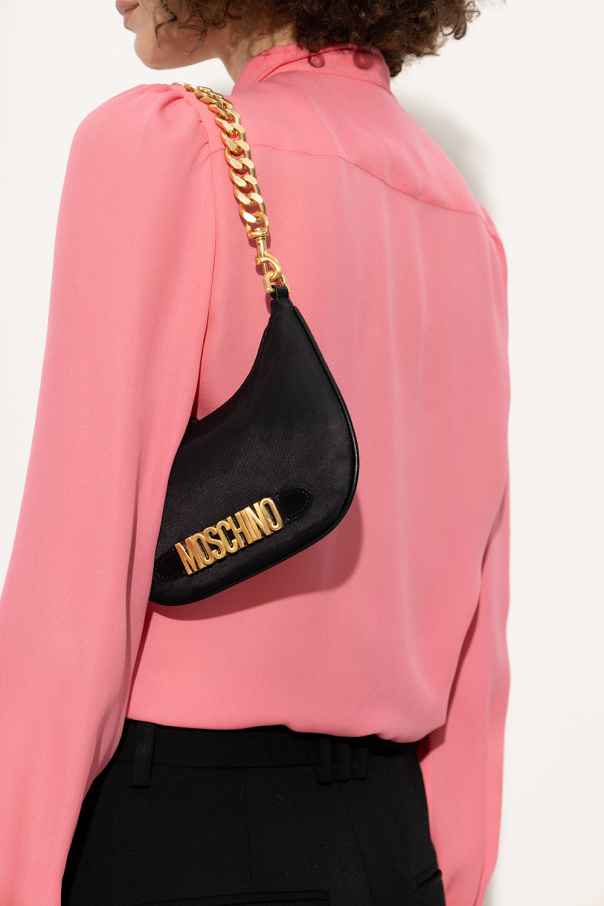 Moschino South Beach straw tote in black