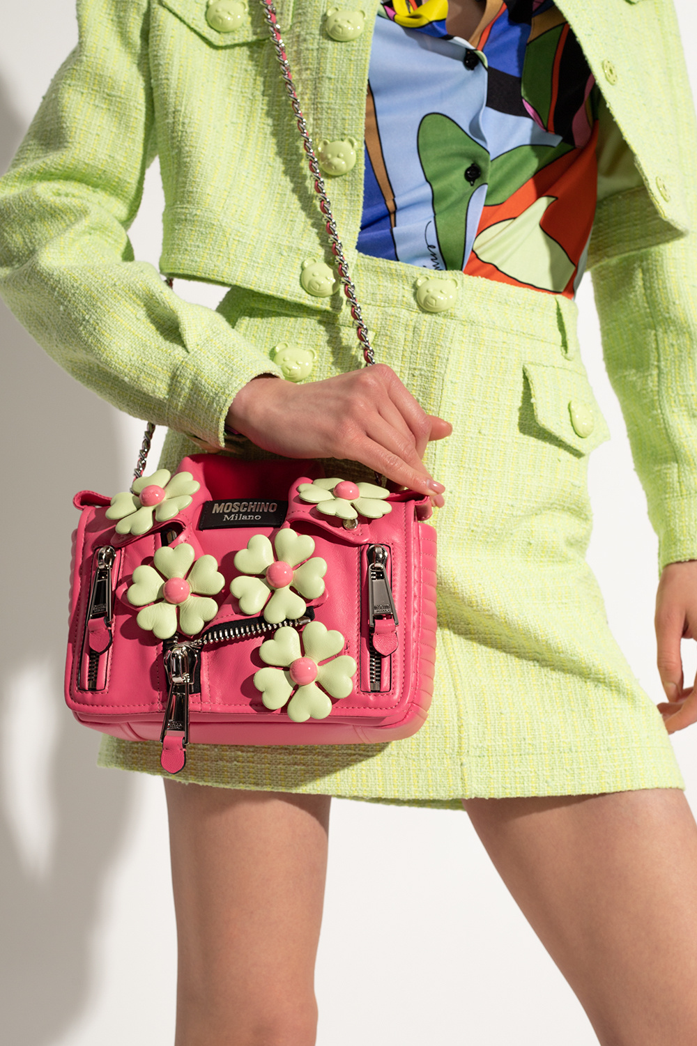 Moschino ‘Flowers Biker’ shoulder bag