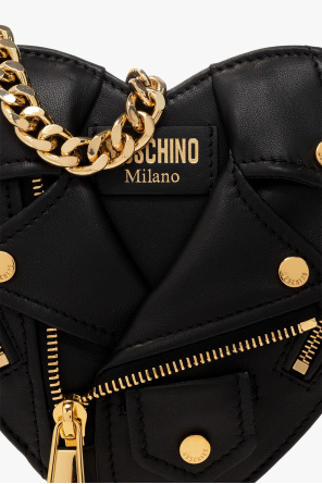 Moschino brown leather shoulder bag