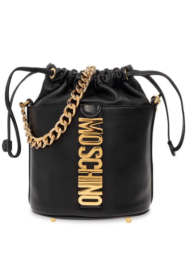 Moschino Skórzana torba na ramię typu ‘bucket’
