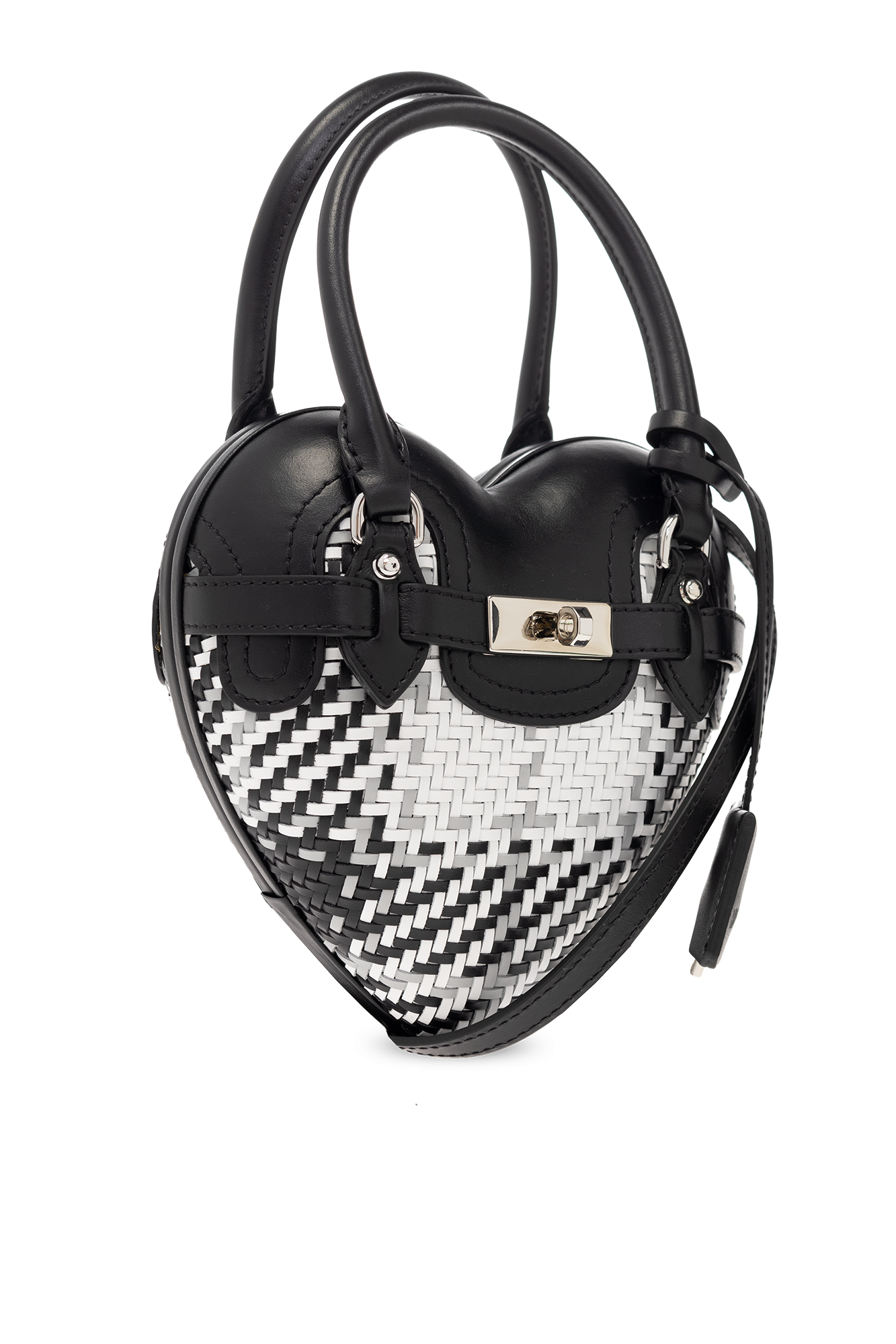 Bimba Y Lola Heart-shaped Leather Pouch in Black