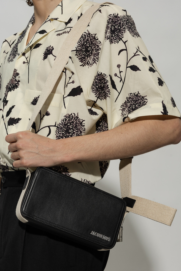 Jacquemus ‘Horizontal’ shoulder shearling-trim bag