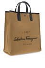FERRAGAMO beige Logo-printed tote bag