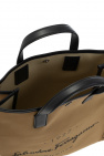 FERRAGAMO beige Logo-printed tote bag