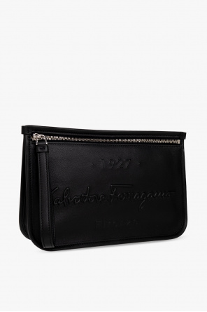 salvatore block-heel Ferragamo Leather handbag with logo