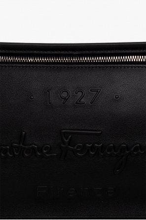 salvatore block-heel Ferragamo Leather handbag with logo