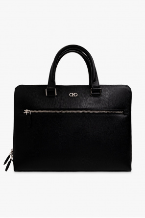 Leather briefcase with logo od Salvatore Ferragamo