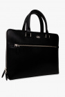 FERRAGAMO BLACK Leather briefcase with logo