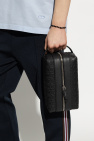 FERRAGAMO BLACK Leather wash bag