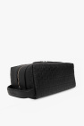 FERRAGAMO BLACK Leather wash bag