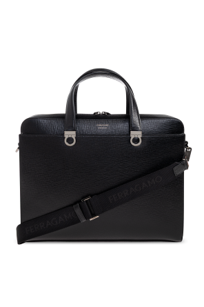 Leather briefcase with logo od FERRAGAMO