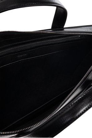 FERRAGAMO Leather briefcase with logo