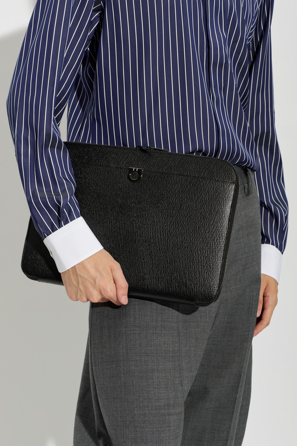 FERRAGAMO Leather document pouch