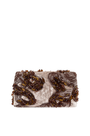 Dries Van Noten Velvet shoulder bag with appliqués