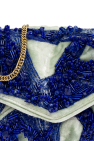 Dries Van Noten BLUE Velvet shoulder bag with appliqués