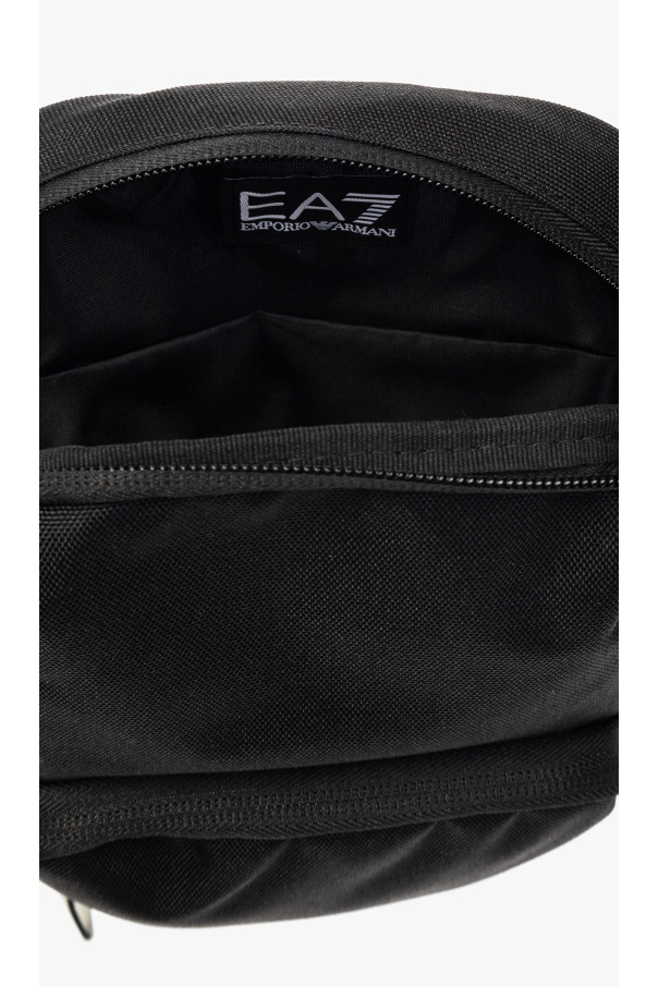 Armani EA7 Core ID small logo zip thru hoodie in gray ‘Sustainable’ collection one-shoulder backpack