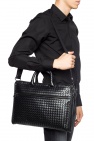 Bottega Veneta BLACK ‘Intrecciato’ weave briefcase