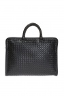 Bottega Veneta BLACK ‘Intrecciato’ weave briefcase