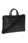 Bottega Veneta BLACK ‘Intrecciato’ weave briefcase