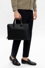FERRAGAMO BLACK ‘Grigio’ leather briefcase