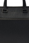 FERRAGAMO BLACK ‘Grigio’ leather briefcase