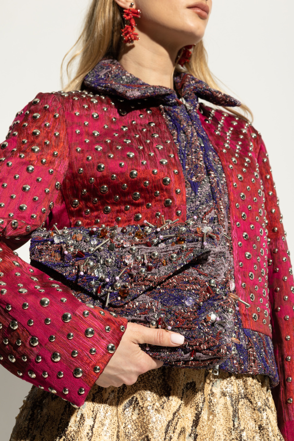 Dries Van Noten Clutch with shiny appliqués